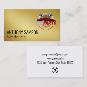 Auto-Logo Gold Autoteile Visitenkarte