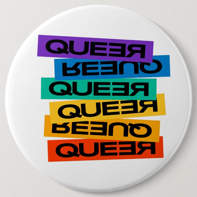 Auto Magnet. LGBT+Stolz. Que. Button (Vorderseite)