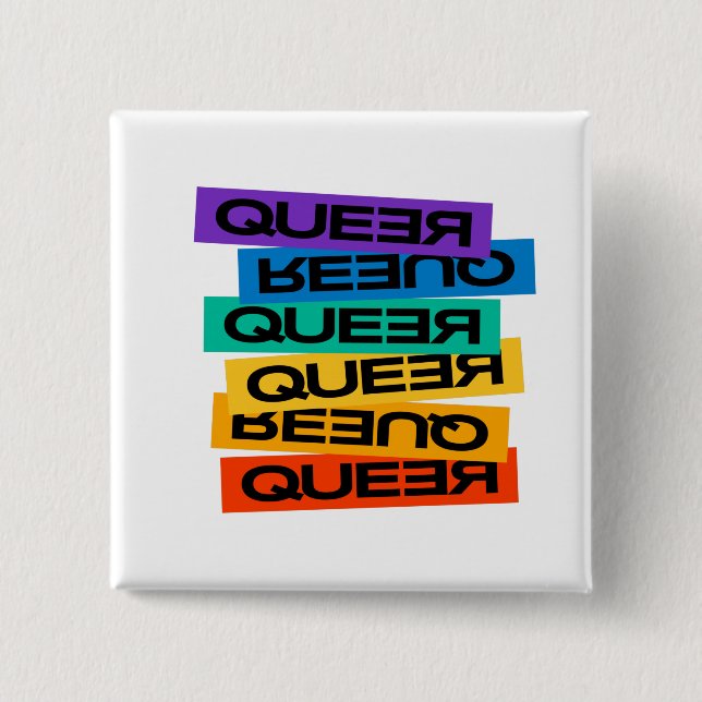 Auto Magnet. LGBT+Stolz. Que. Button (Vorderseite)