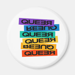 Auto Magnet. LGBT+Stolz. Que. Button Magnet
