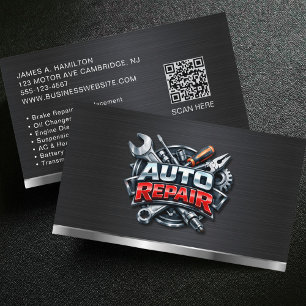 Auto-Mechaniker Automotive-Reparaturdienst QR-Code Visitenkarte