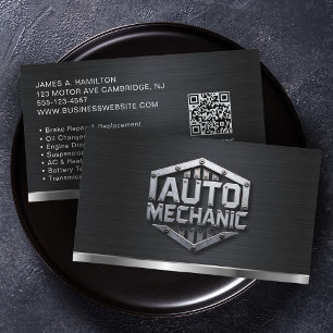 Auto-Mechaniker Automotive-Reparaturdienst QR-Code Visitenkarte