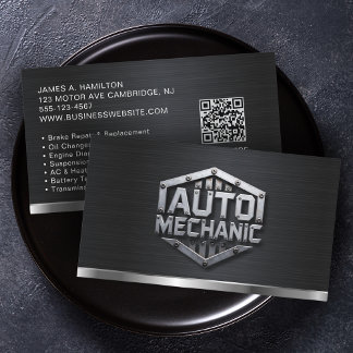 Auto-Mechaniker Automotive-Reparaturdienst QR-Code Visitenkarte