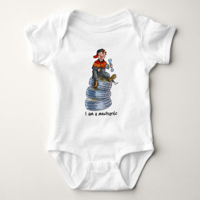 Auto-Mechaniker-Baby-T - Shirt (Vorderseite)