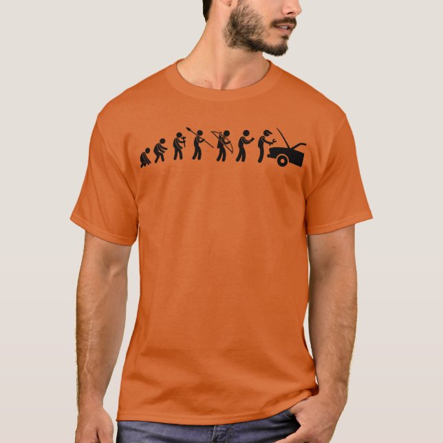 Auto-Mechaniker-Evolution Freunde T-Shirt (Vorderseite)