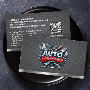 Auto-Mechaniker-Reparaturservice Automotive QR-Cod Visitenkarte