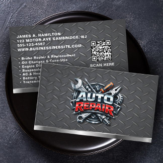Auto-Mechaniker-Reparaturservice Automotive QR-Cod Visitenkarte