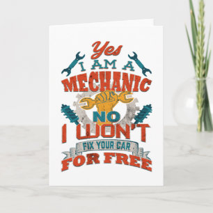 Auto-Mechaniker repariert nicht Ihr Auto für Karte