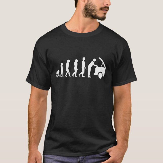Auto Mechanische Evolution Geschenk T-Shirt (Vorderseite)