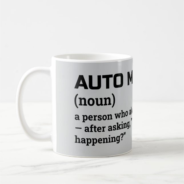 Auto Mechanische Geschenke - Funny Definition Tass Kaffeetasse (Links)