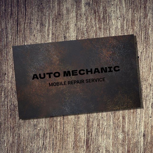 Auto Mechanische Kfz-Reparaturarbeiten Metall Visitenkarte (Von Creator hochgeladen)