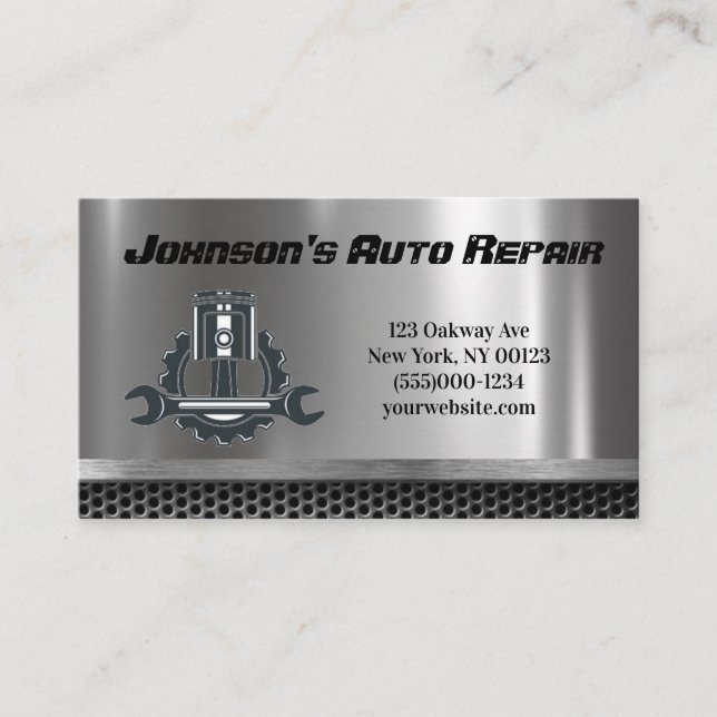 Auto Mechanische Reparaturdienstkarte Visitenkarte (Vorderseite)