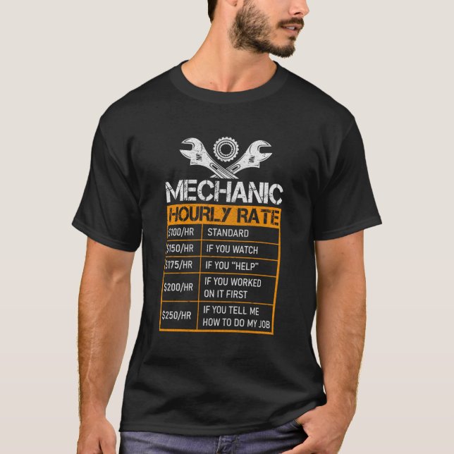 Auto Mechanische Stundenlohn Spaß  Neuheit T-Shirt (Vorderseite)