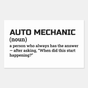 Auto Mechanischer Spaß Rechteckiger Aufkleber