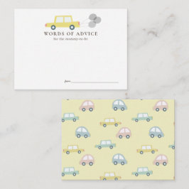 Auto mit Balloons Gelbe Babydusche Beratung Begleitkarte