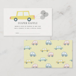 Auto mit Balloons Gelbe Windelwölfe Ticket Begleitkarte