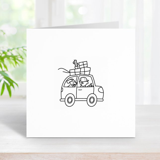 Auto mit Box 1x1 Gummistempel (Von Creator hochgeladen)