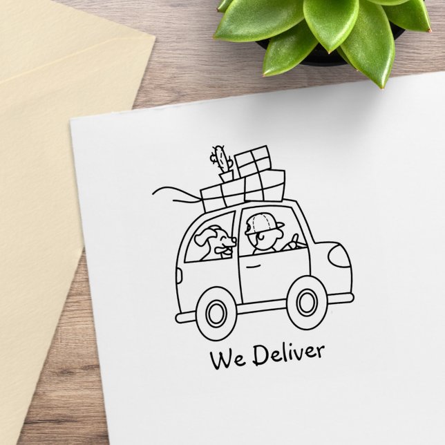 Auto mit Boxen, die wir liefern Gummistempel (Von Creator hochgeladen)