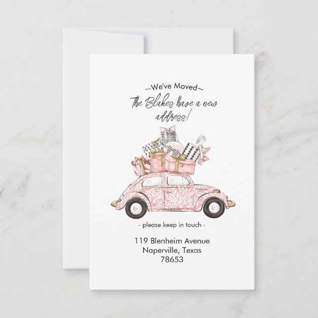 Auto mit Boxen Wir haben die Einladung bewegt (Vorderseite)