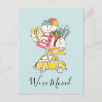Auto mit Reisekoffern Wir haben die Postkarte vers