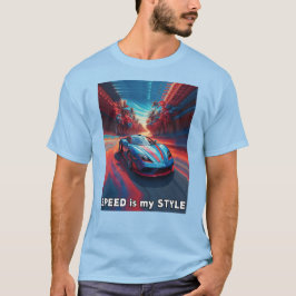 Auto mit roten und blauen Effekten T-Shirt