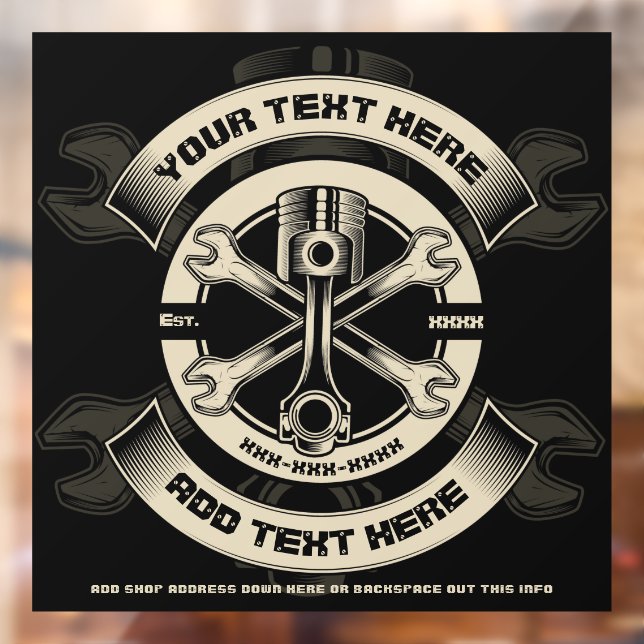 Auto-Moto-Reparaturgeschäft individuell anpassen Fensteraufkleber (Blatt 2)