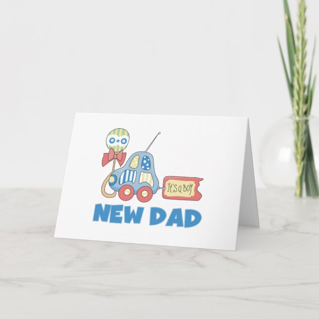 Auto Neu Papa Es ist ein Junge Ankündigung (Vorderseite)