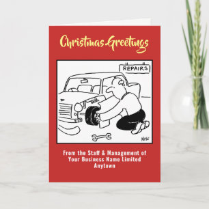 Auto oder Garage Auto Reparatur Weihnachtskarte Feiertagskarte
