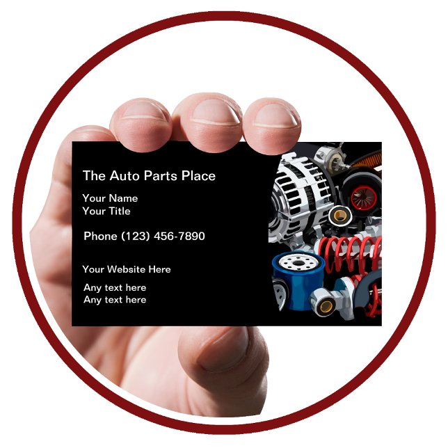 Auto Parts Modern Business Cards Visitenkarte (Von Creator hochgeladen)