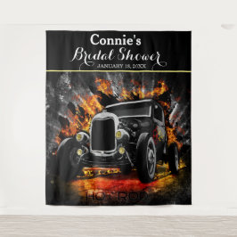 Auto-Partyfeuer Hochzeitshintergrund Wandteppich