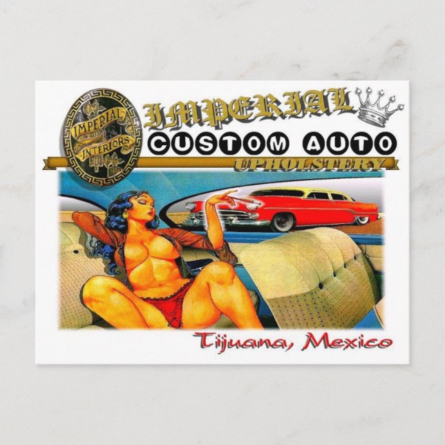 Auto-Polster Postkarte (Vorderseite)