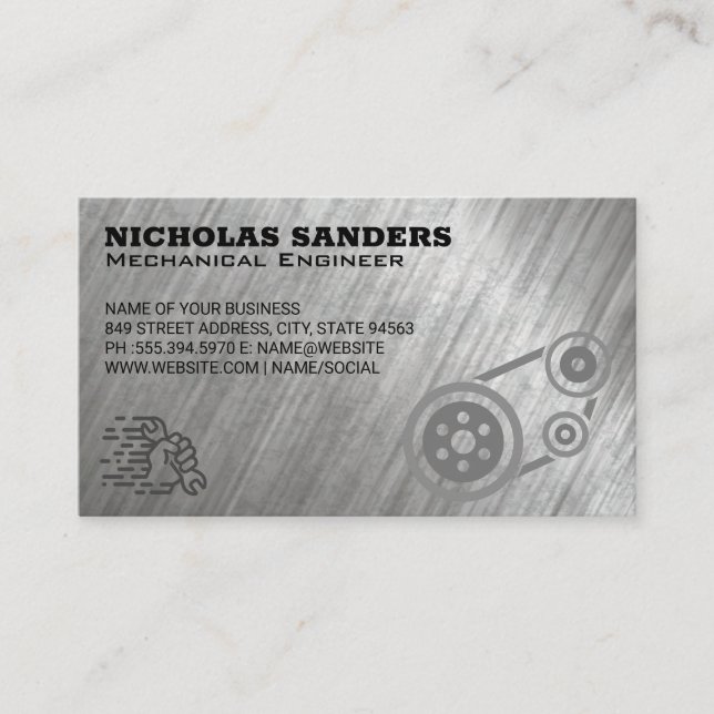 Auto | Pulleys und Schraubenschlüssel | Kfz-Repara Visitenkarte (Vorderseite)