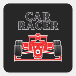 Auto-Racer Quadratischer Aufkleber