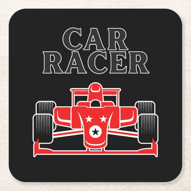 Auto-Racer Rechteckiger Pappuntersetzer (Vorderseite)