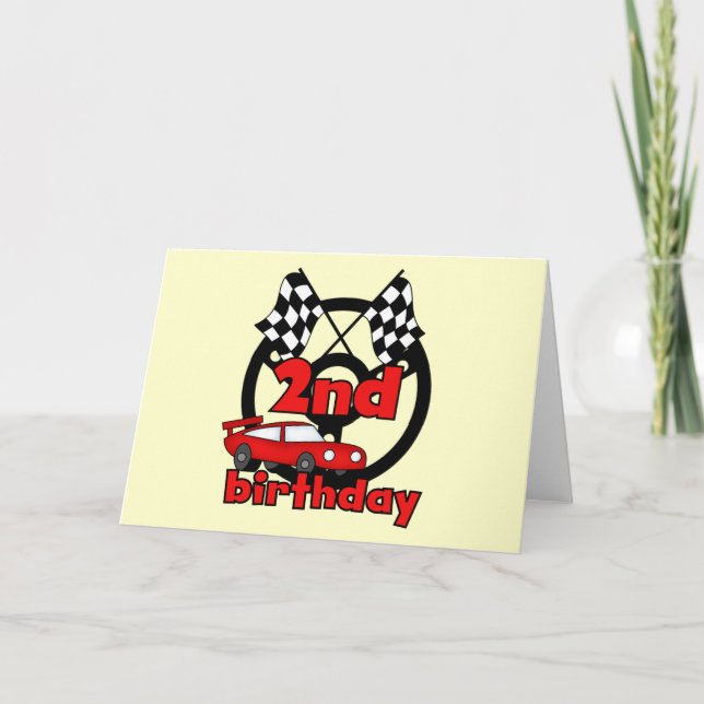 Auto Racing 2. Geburtstag Tshirts und Geschenke Karte (Vorderseite)