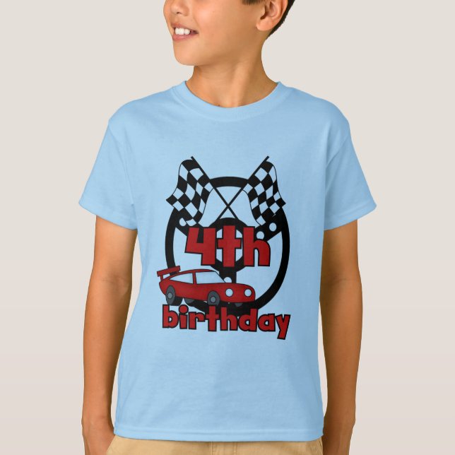 Auto Racing 4. Geburtstag Tshirts und Geschenke (Vorderseite)