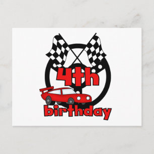 Auto Racing 4. Geburtstag Tshirts und Geschenke Postkarte