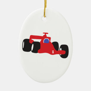 Auto-Racing-Abbildung auf T - Shirt gedruckt Keramik Ornament