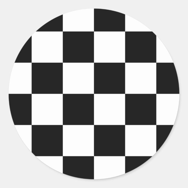 Auto Racing Checkered Flag Runder Aufkleber (Vorderseite)