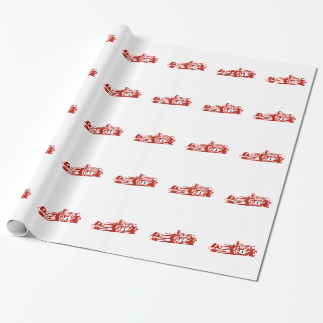 Auto Racing Cool Illustration Geschenkpapier (Ungerollt)