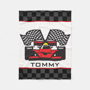 Auto Racing Design Fleece Blanket