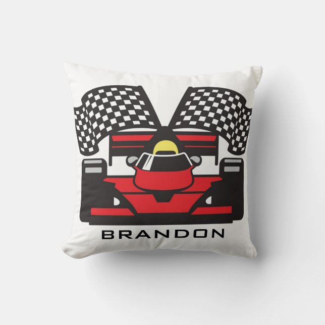 Auto Racing Design Throw Kissen (Vorderseite)