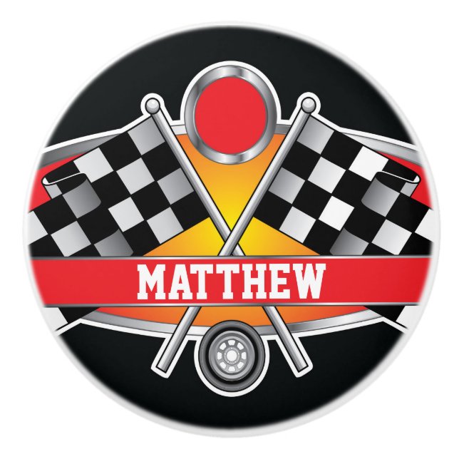 Auto Racing Drawer Knobs Keramikknauf (Vorderseite)