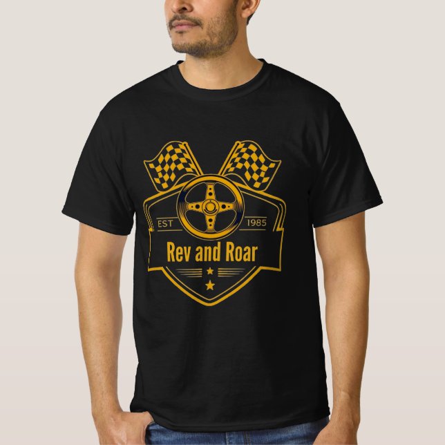 Auto Racing "Rev and Roar" 1985 T - Shirt (Vorderseite)