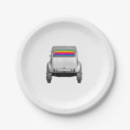 Auto + Regenbogen Pappteller