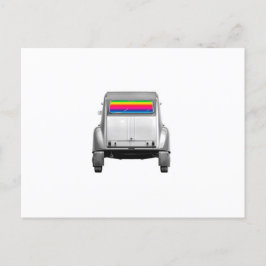 Auto + Regenbogen Postkarte