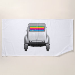 Auto + Regenbogen Strandtuch