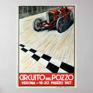 Auto-Rennen-Plakat 1927 Circuito Del Pozzo Verona Poster