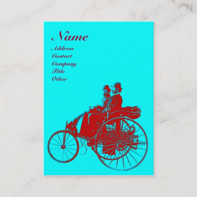 AUTO REPAIR AUTOMOTIVE MONOGRAM Blau Türkis Rot Visitenkarte (Vorderseite)