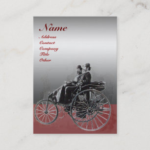 AUTO-REPARATUR-AUTOMOBILmonogramm, CHROM-METALLrot Visitenkarte